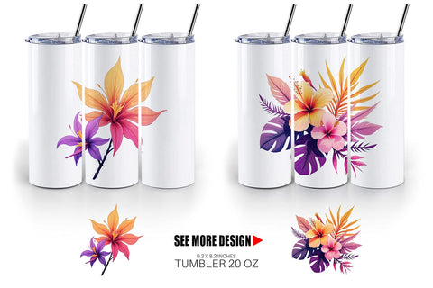 Tumbler Sunset Florals Sublimation artnoy 
