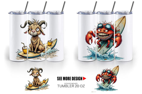 Tumbler Surf Scream Critters Sublimation artnoy 