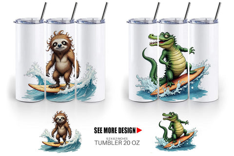 Tumbler Surf Scream Critters Sublimation artnoy 