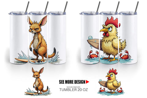 Tumbler Surf Scream Critters Sublimation artnoy 