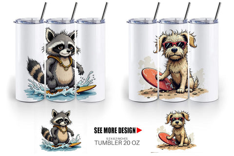 Tumbler Surf Scream Critters Sublimation artnoy 