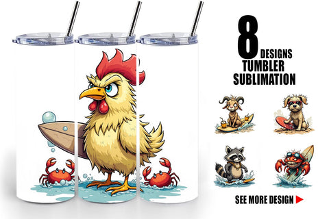 Tumbler Surf Scream Critters Sublimation artnoy 