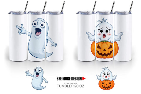Tumbler Surprised Ghosts Sublimation artnoy 