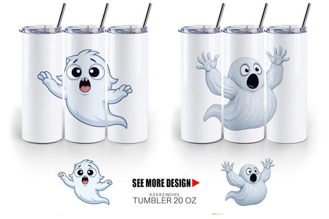 Tumbler Surprised Ghosts Sublimation artnoy 