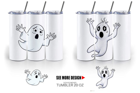Tumbler Surprised Ghosts Sublimation artnoy 