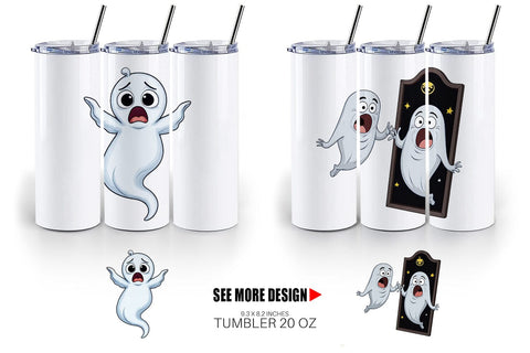 Tumbler Surprised Ghosts Sublimation artnoy 