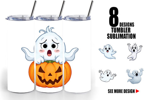 Tumbler Surprised Ghosts Sublimation artnoy 