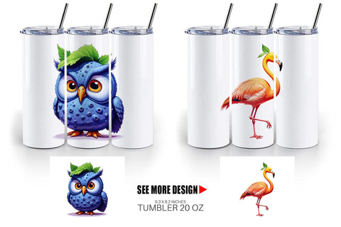 Tumbler Surreal Fruit Animals Sublimation artnoy 