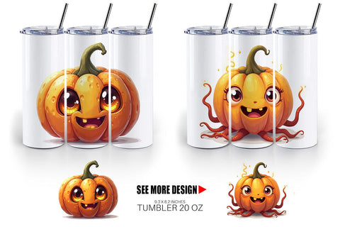 Tumbler Surreal Pumpkins Sublimation artnoy 