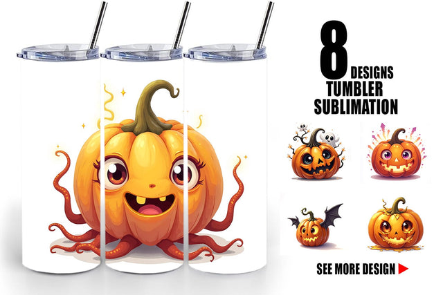 Tumbler Surreal Pumpkins Sublimation artnoy 