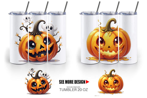 Tumbler Surreal Pumpkins Sublimation artnoy 