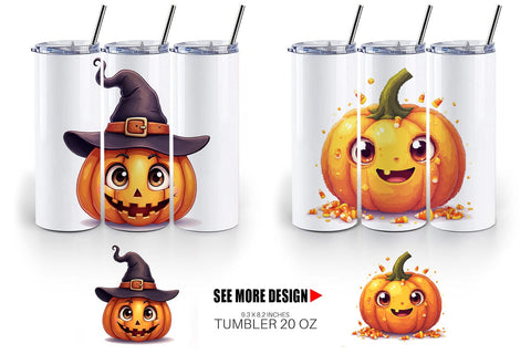 Tumbler Surreal Pumpkins Sublimation artnoy 