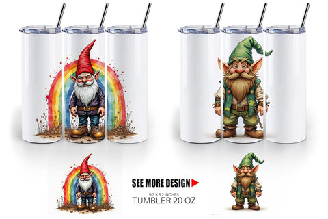 Tumbler Surreal Shamrock Grunge St. Patrick's Trashcore Gnome Sublimation artnoy 