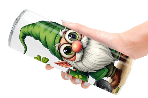 Tumbler Surreal Shamrock Grunge St. Patrick's Trashcore Gnome Sublimation artnoy 