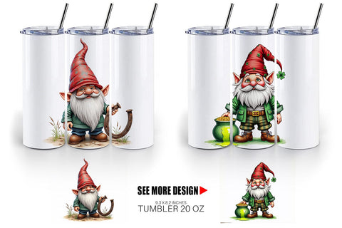 Tumbler Surreal Shamrock Grunge St. Patrick's Trashcore Gnome Sublimation artnoy 