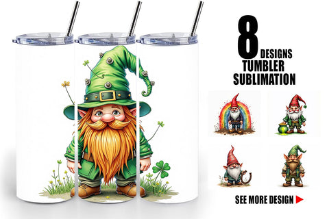 Tumbler Surreal Shamrock Grunge St. Patrick's Trashcore Gnome Sublimation artnoy 