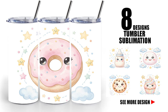 Tumbler Sweet Baby Treat Watercolor Sublimation artnoy 
