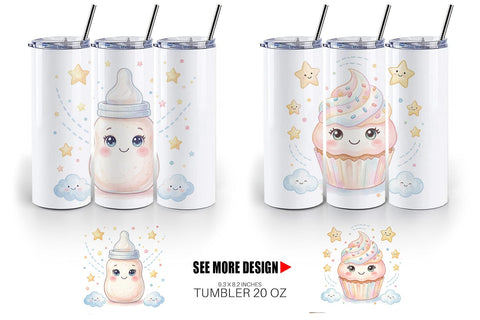 Tumbler Sweet Baby Treat Watercolor Sublimation artnoy 