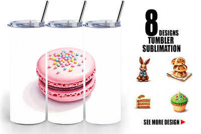 Tumbler Sweet Easter Treats and Desserts Watercolor Sublimation artnoy 