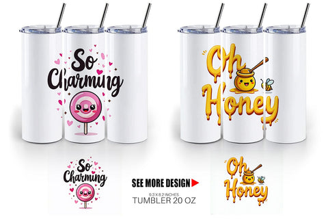 Tumbler Sweet Nostalgia Retro Kawaii Dessert Quote Sublimation artnoy 