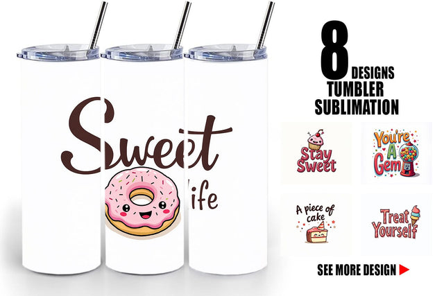 Tumbler Sweet Nostalgia Retro Kawaii Dessert Quote Sublimation artnoy 