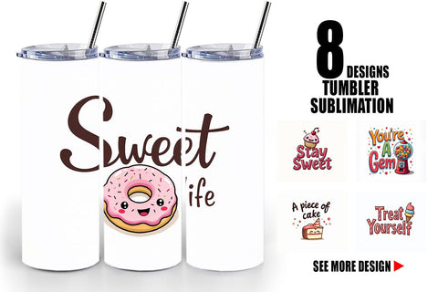 Tumbler Sweet Nostalgia Retro Kawaii Dessert Quote Sublimation artnoy 