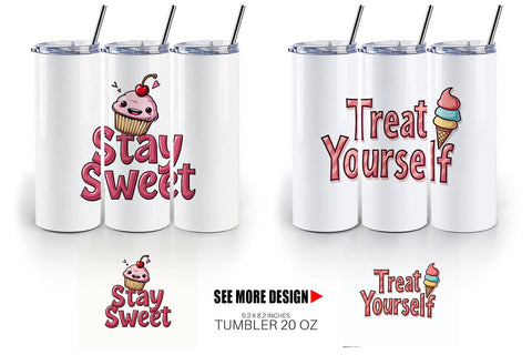 Tumbler Sweet Nostalgia Retro Kawaii Dessert Quote Sublimation artnoy 