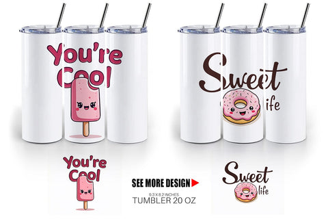 Tumbler Sweet Nostalgia Retro Kawaii Dessert Quote Sublimation artnoy 