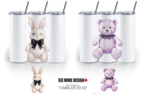 Tumbler Sweet Pastel Goth Plushies Sublimation artnoy 