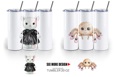 Tumbler Sweet Pastel Goth Plushies Sublimation artnoy 