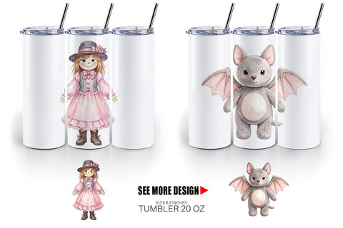 Tumbler Sweet Pastel Goth Plushies Sublimation artnoy 