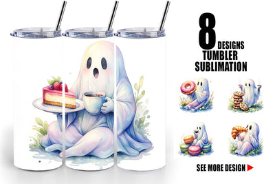 Tumbler Sweet Pastry Coffee Ghost Sublimation artnoy 