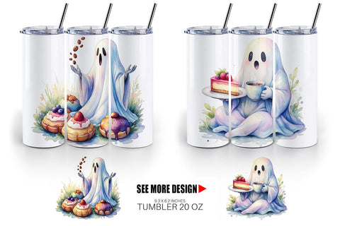 Tumbler Sweet Pastry Coffee Ghost Sublimation artnoy 