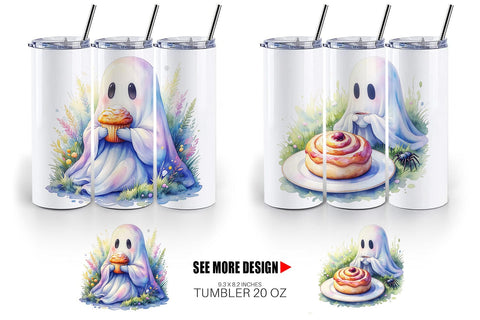 Tumbler Sweet Pastry Coffee Ghost Sublimation artnoy 