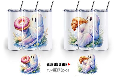 Tumbler Sweet Pastry Coffee Ghost Sublimation artnoy 