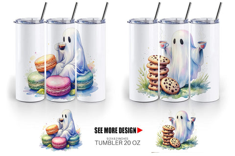 Tumbler Sweet Pastry Coffee Ghost Sublimation artnoy 