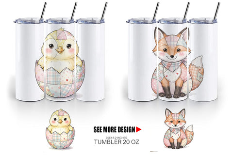 Tumbler Sweet Picnic Patchwork Watercolor Sublimation artnoy 