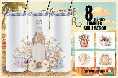 Tumbler Sweet Summer Treats Soft Watercolor Sublimation artnoy 