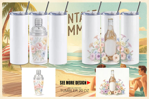 Tumbler Sweet Summer Treats Soft Watercolor Sublimation artnoy 
