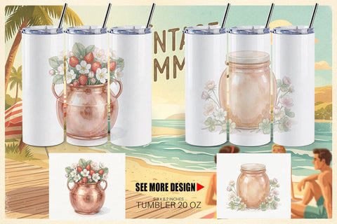 Tumbler Sweet Summer Treats Soft Watercolor Sublimation artnoy 