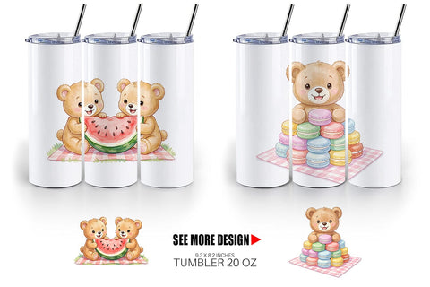 Tumbler Sweet Treats Teddy Bear Sublimation artnoy 