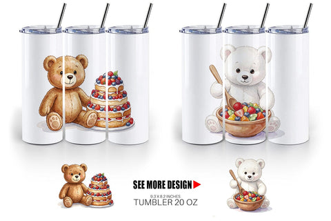 Tumbler Sweet Treats Teddy Bear Sublimation artnoy 