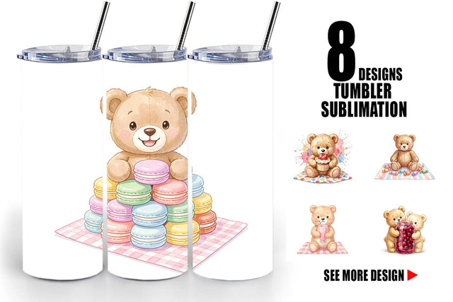 Tumbler Sweet Treats Teddy Bear Sublimation artnoy 
