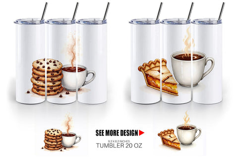 Tumbler Sweet Winter Treats & Coffee Watercolor Sublimation artnoy 