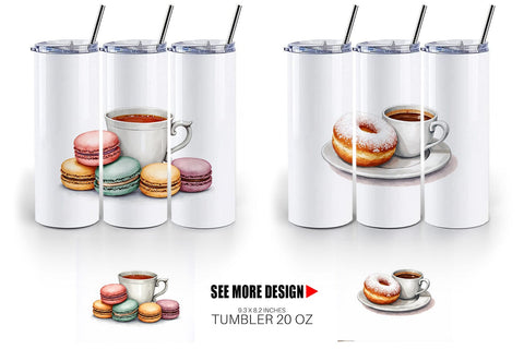 Tumbler Sweet Winter Treats & Coffee Watercolor Sublimation artnoy 