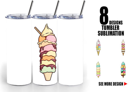 Tumbler Tall Ice Cream Sublimation artnoy 
