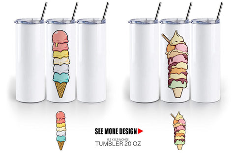 Tumbler Tall Ice Cream Sublimation artnoy 