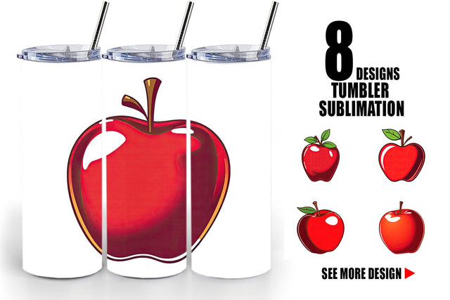 Tumbler Teacher Apple Clipart Sublimation artnoy 