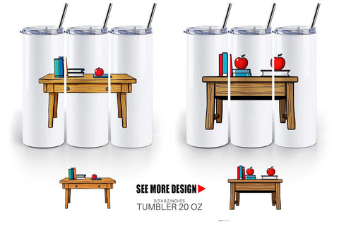 Tumbler Teacher Desk Sublimation artnoy 