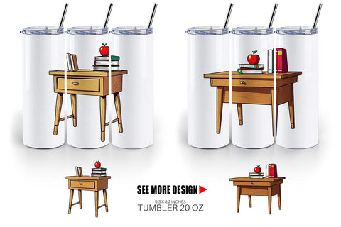 Tumbler Teacher Desk Sublimation artnoy 